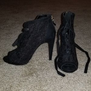 Sexy, black, lace heels